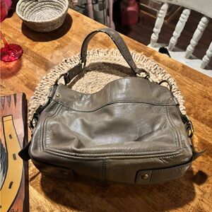 Coach Taupe Leather Shoulder Bag